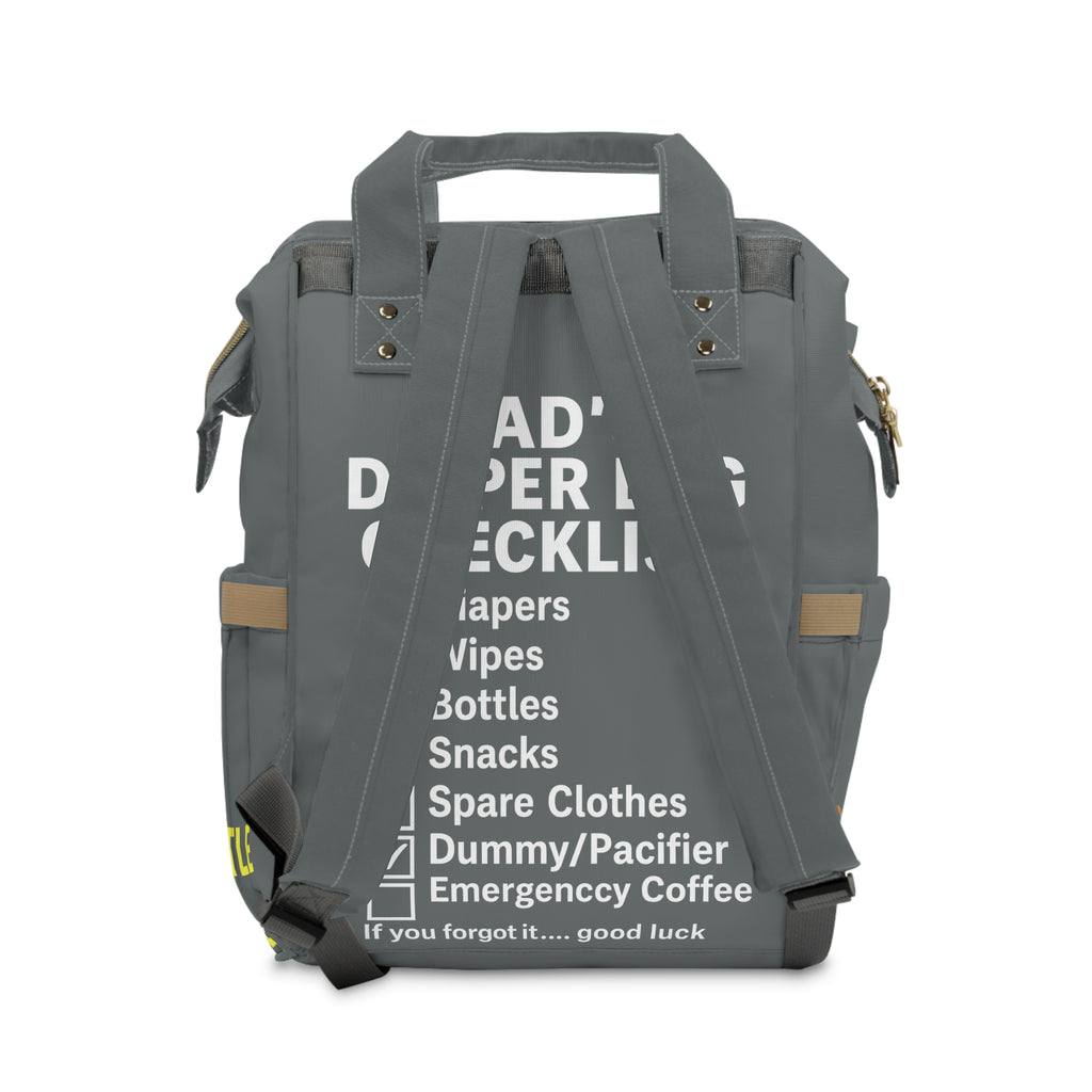 Dad Diaper Bag Backpack — Dark Grey Survival Kit Edition