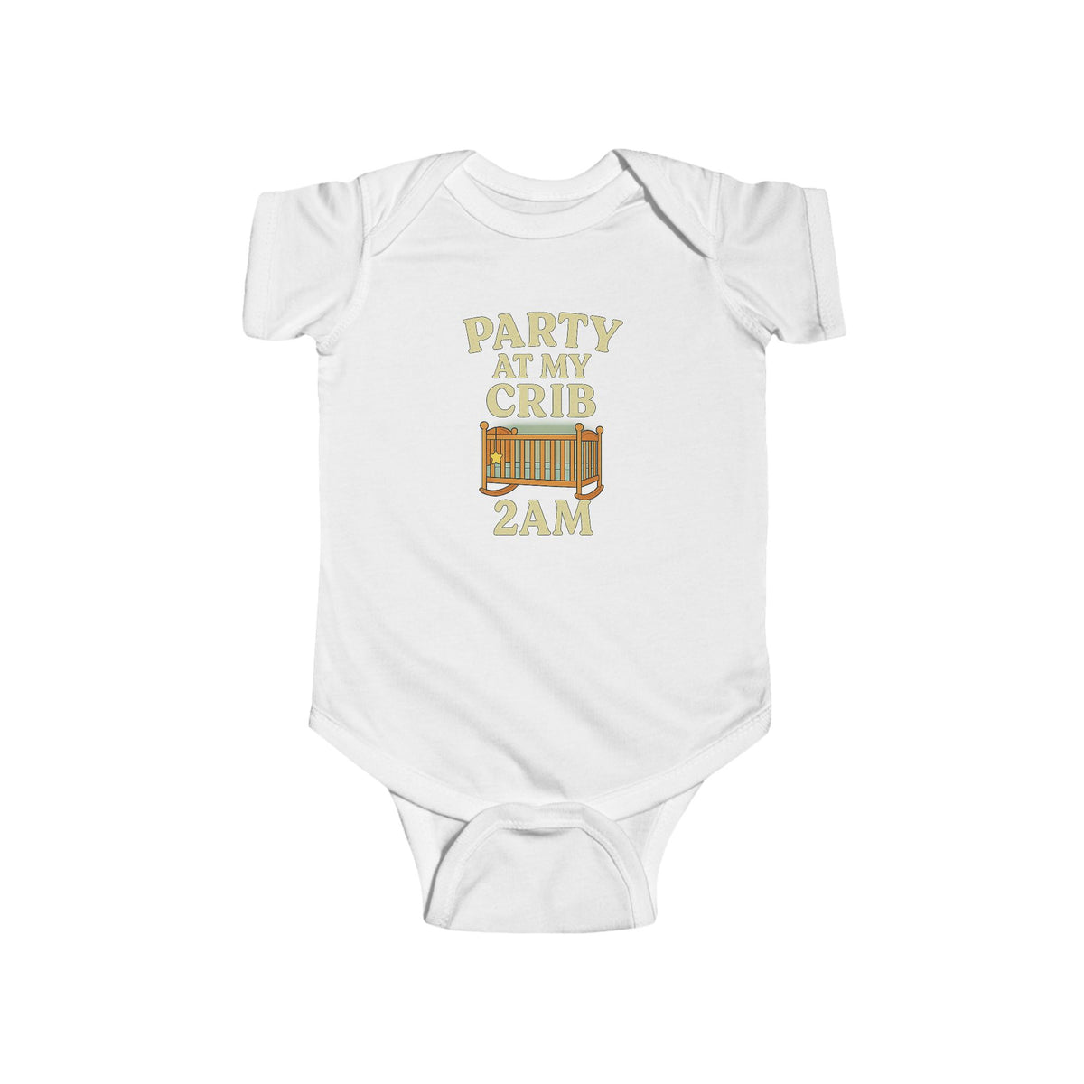 Funny Baby Onesie — Party at My Crib 2AM Newborn Bodysuit
