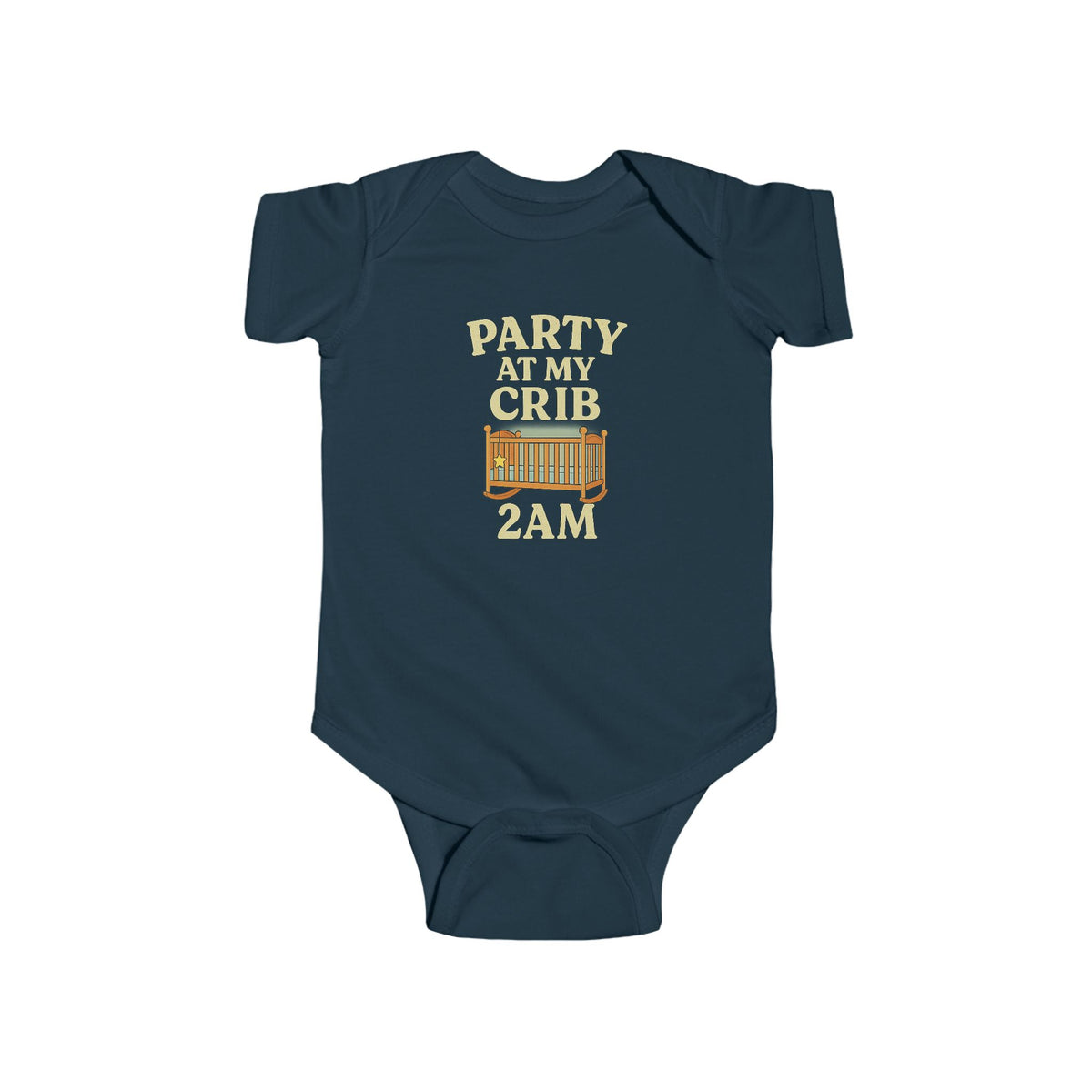 Funny Baby Onesie — Party at My Crib 2AM Newborn Bodysuit