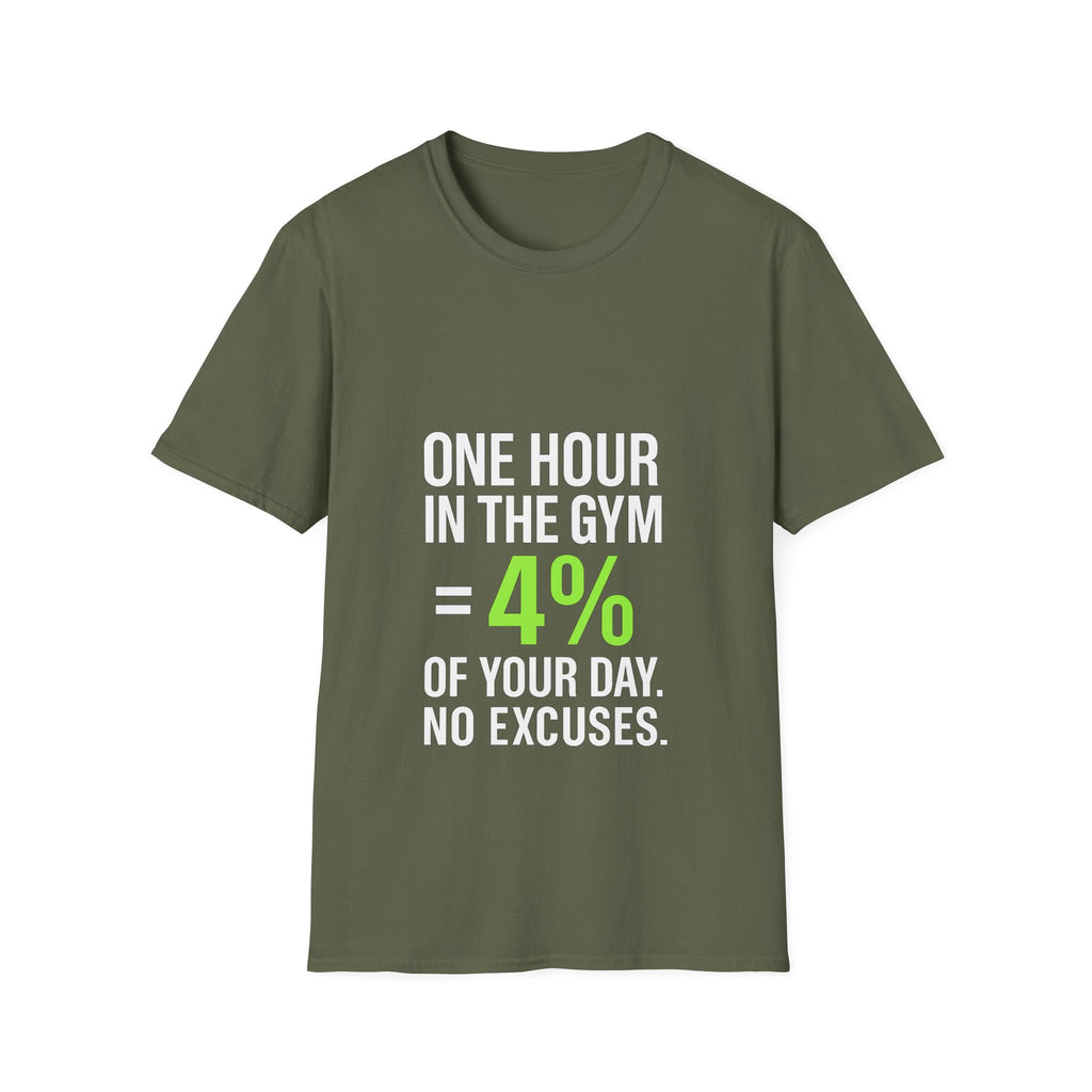 One Hour in the Gym = 4% of Your Day — Motivational Gym Tee