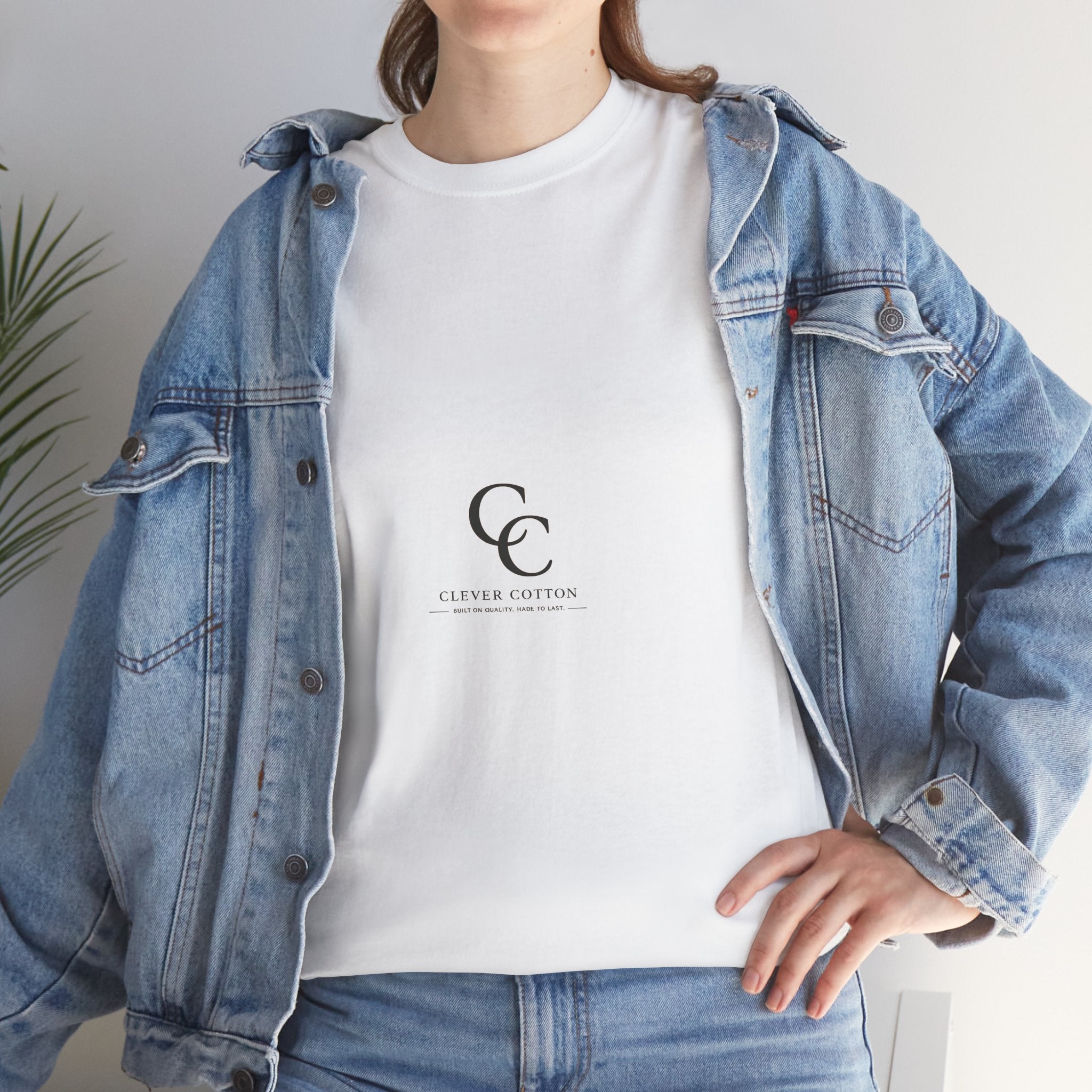 Minimal CC Monogram Tee — White Cotton T-Shirt