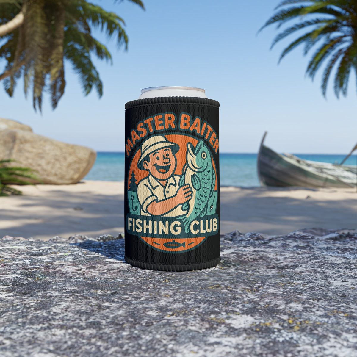 Vintage Fishing Club Stubby Cooler — Neoprene Can Holder