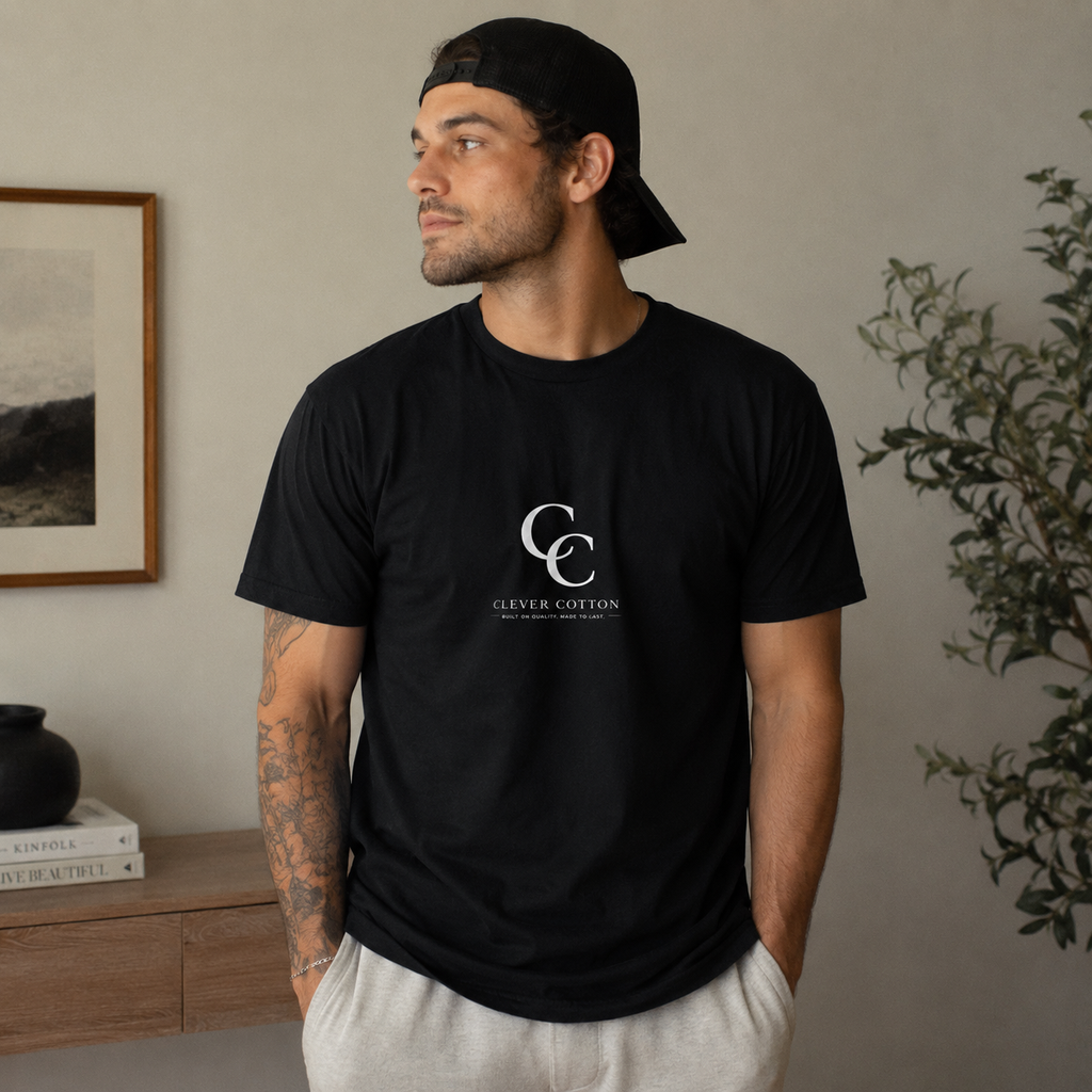 Minimal CC Monogram Tee — White Cotton T-Shirt
