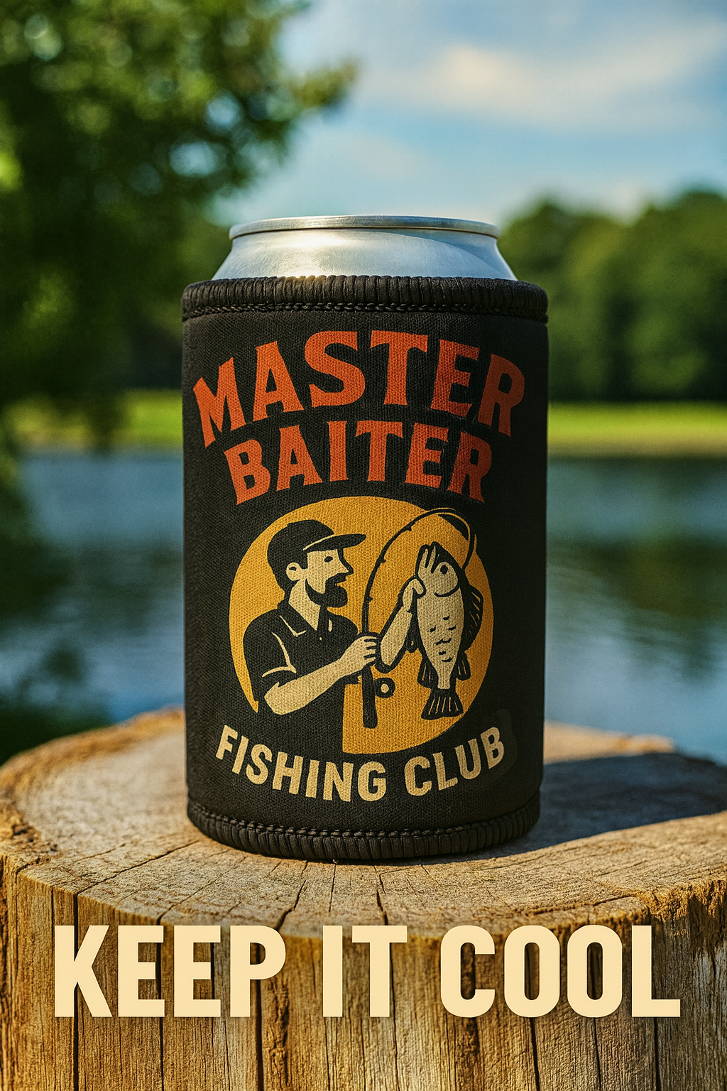 Master Baiter Fishing Club Stubby Cooler — Can Holder