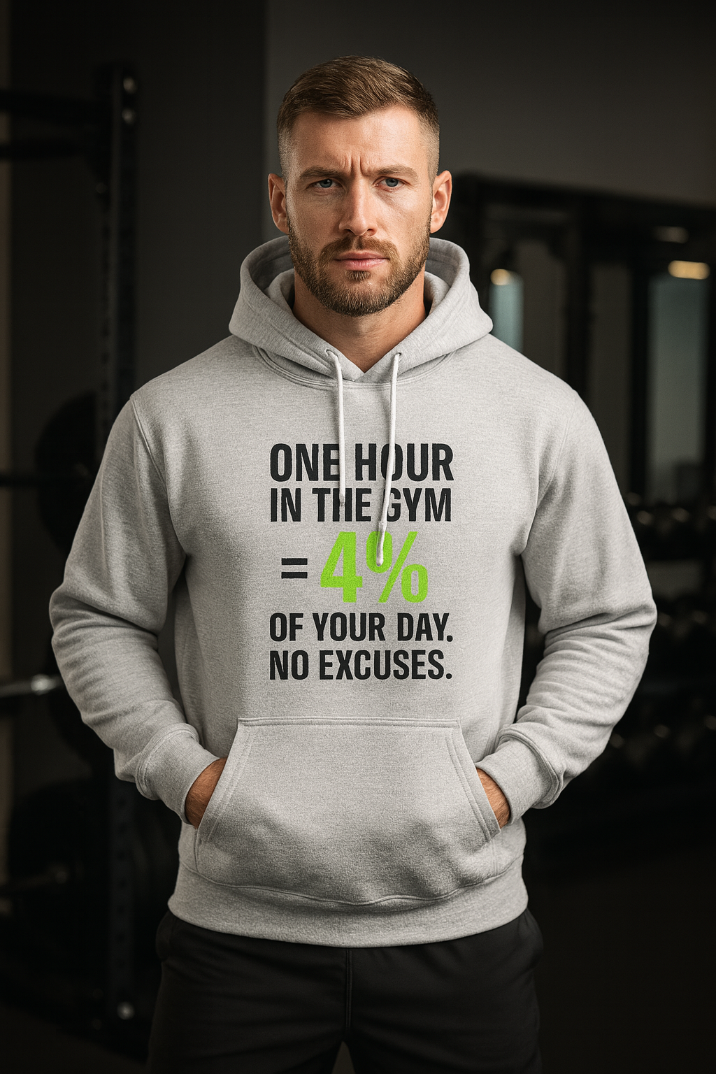 Gym Motivation Hoodie — One Hour in the Gym = 4% of Your Day