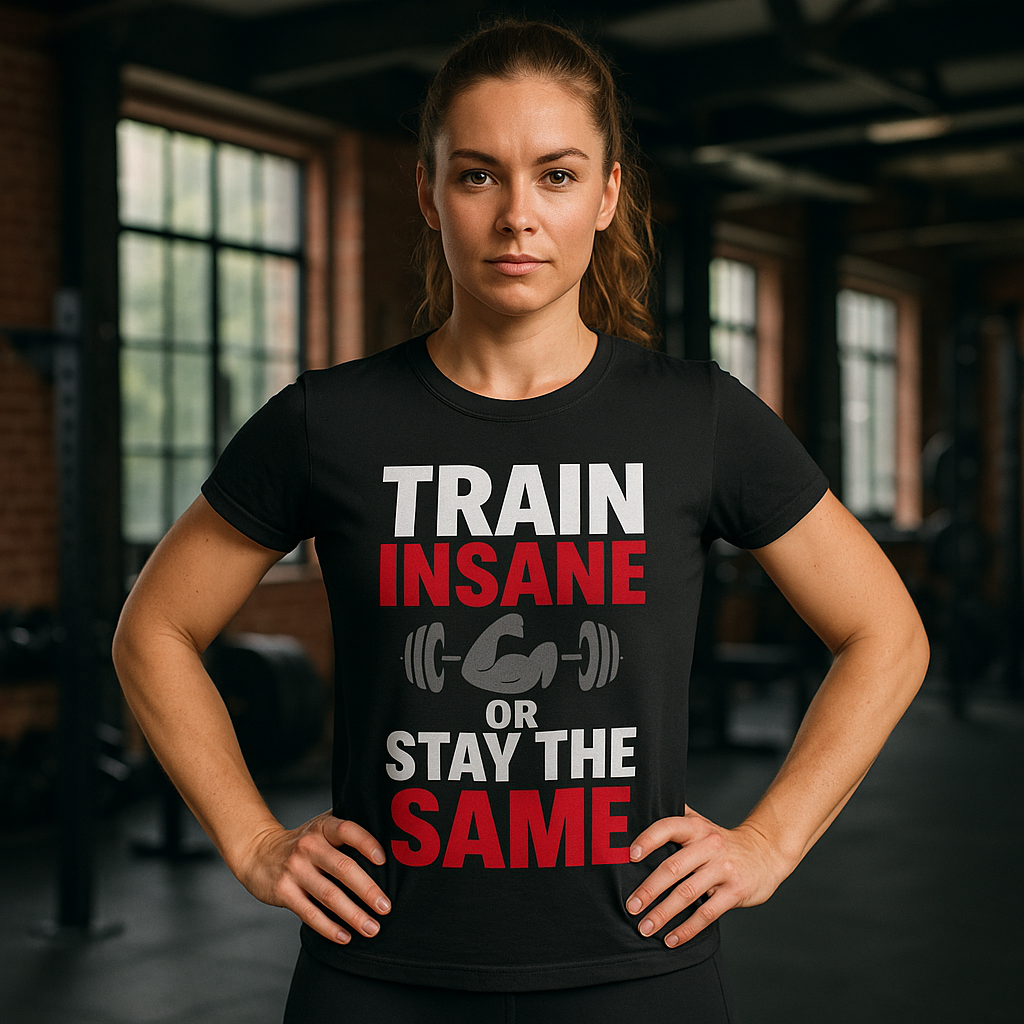 Train Insane or Stay the Same — Motivational Gym T-Shirt