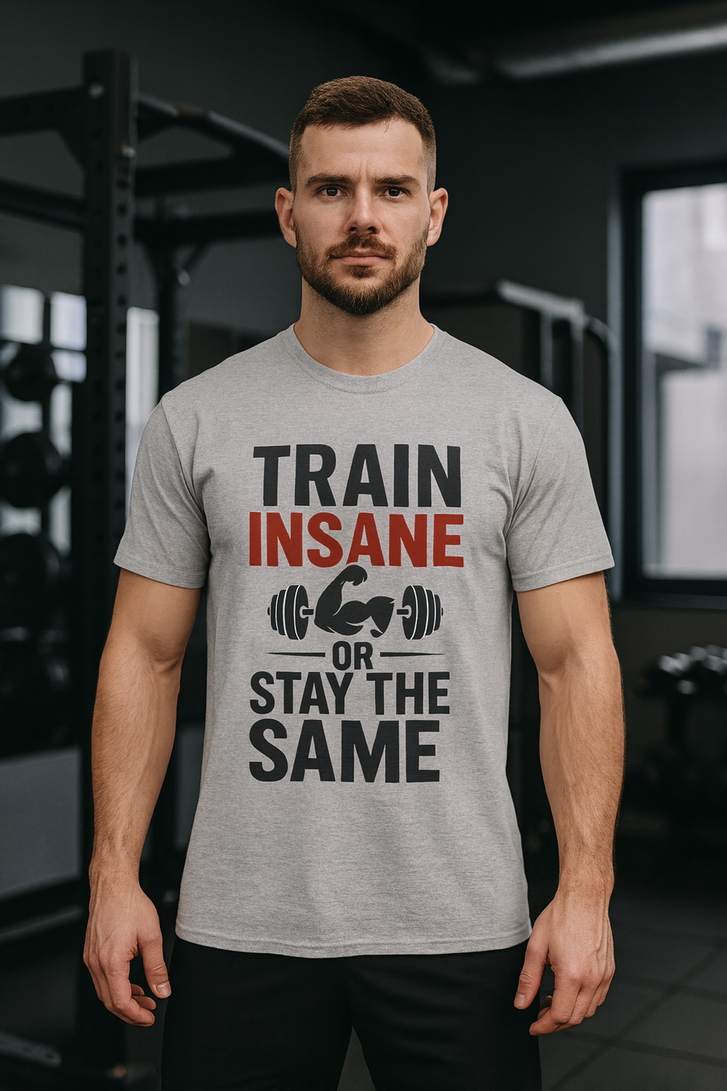 Train Insane or Stay the Same — Motivational Gym T-Shirt