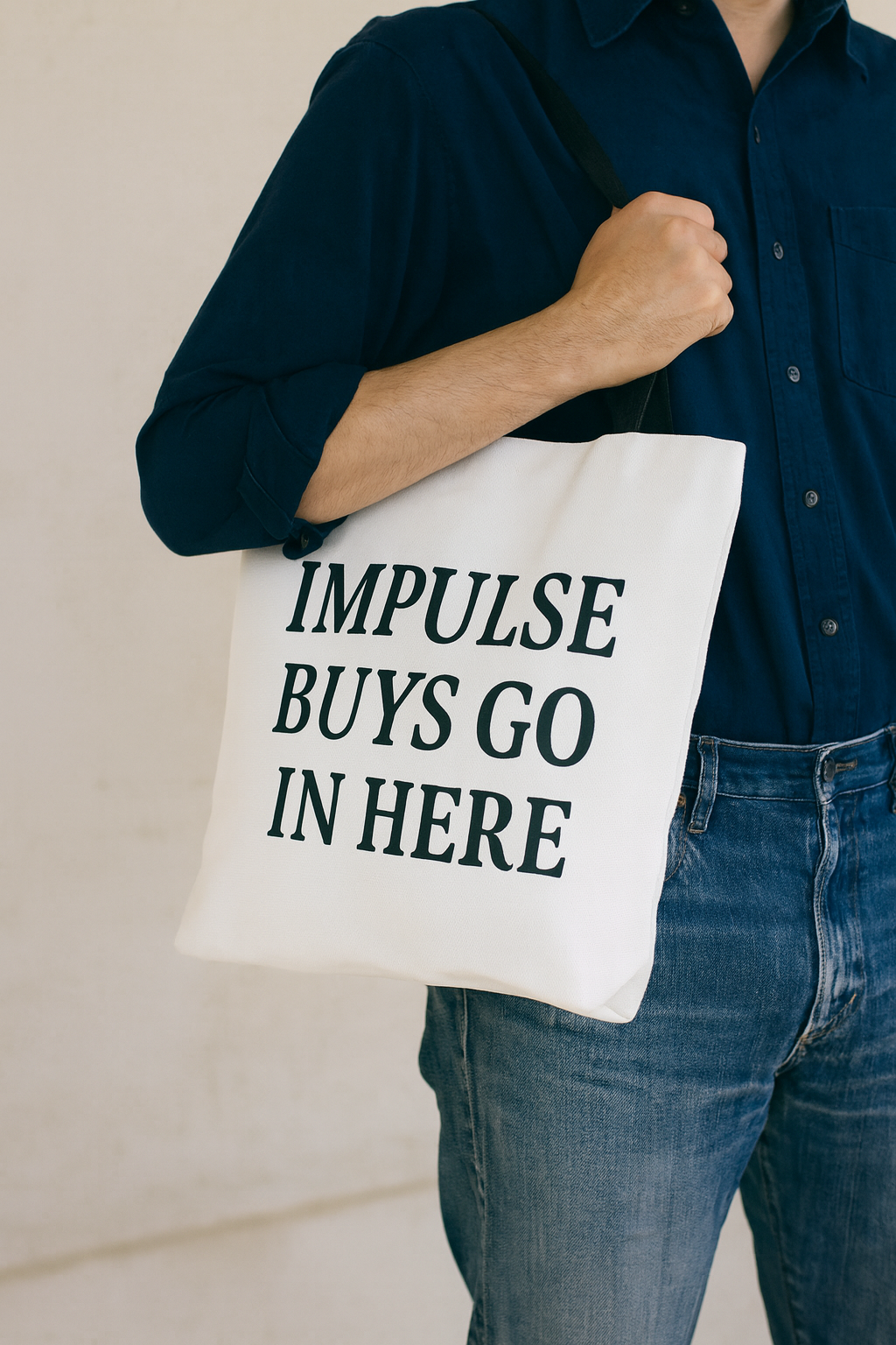 Impulse Buys Tote Bag — Funny Reusable Cotton Canvas Shopping Bag