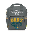 Dad Diaper Bag Backpack — Dark Grey Survival Kit Edition