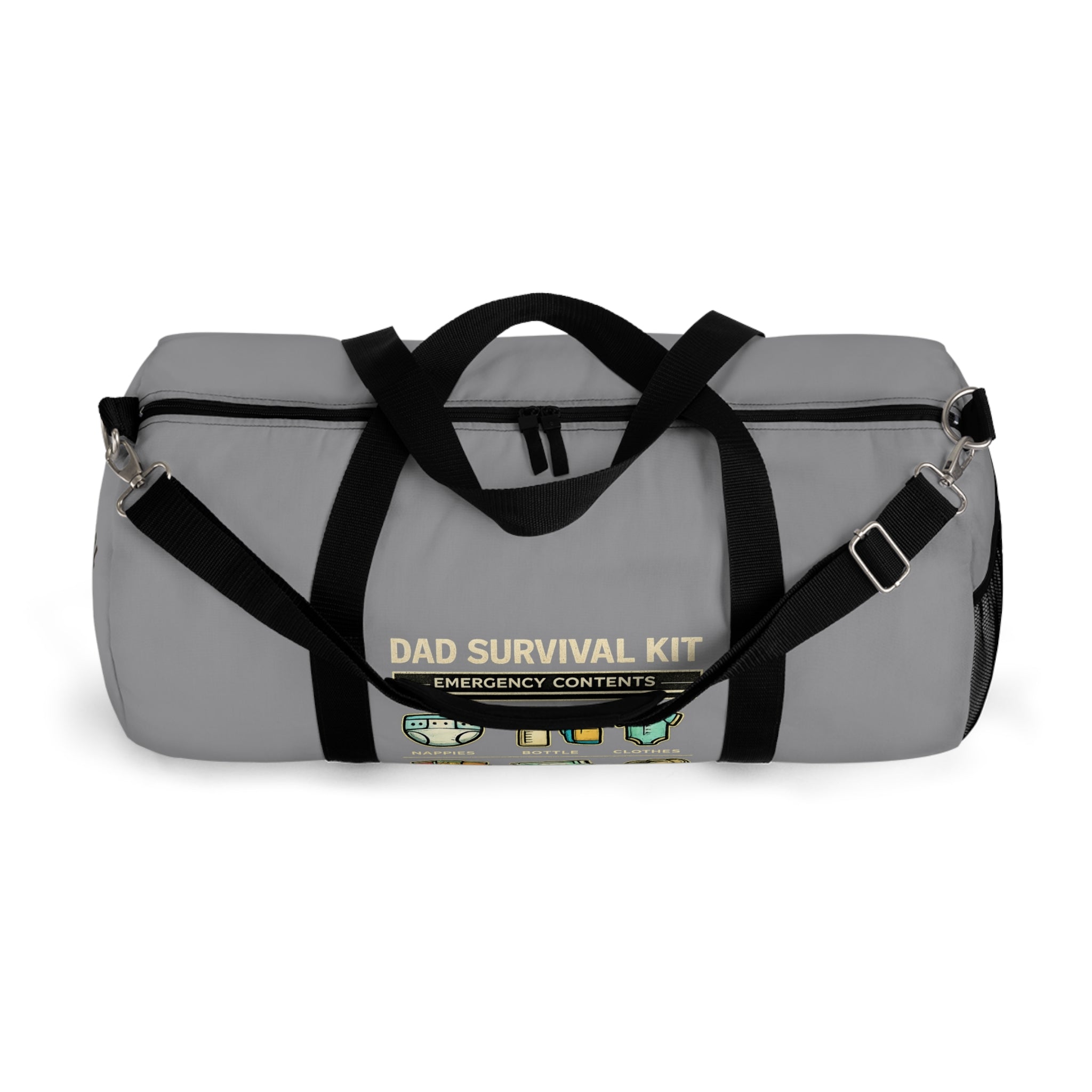 Dad Survival Checklist Duffel Bag — Funny Dad Travel Bag