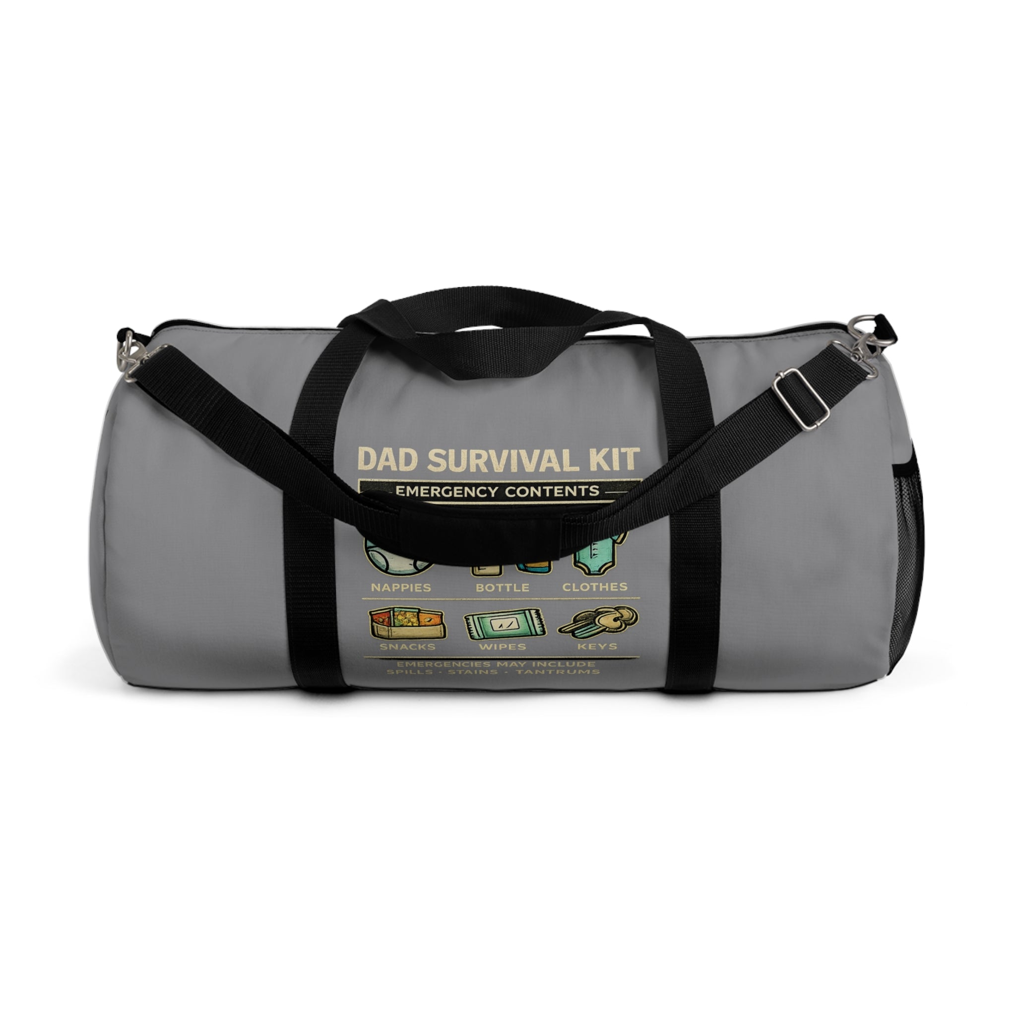 Dad Survival Checklist Duffel Bag — Funny Dad Travel Bag