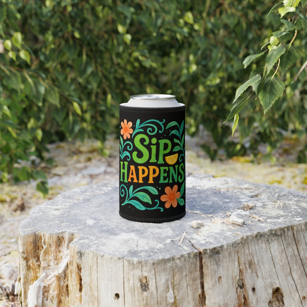 Sip Happens Can Cooler — Tropical Neoprene Stubby Holder