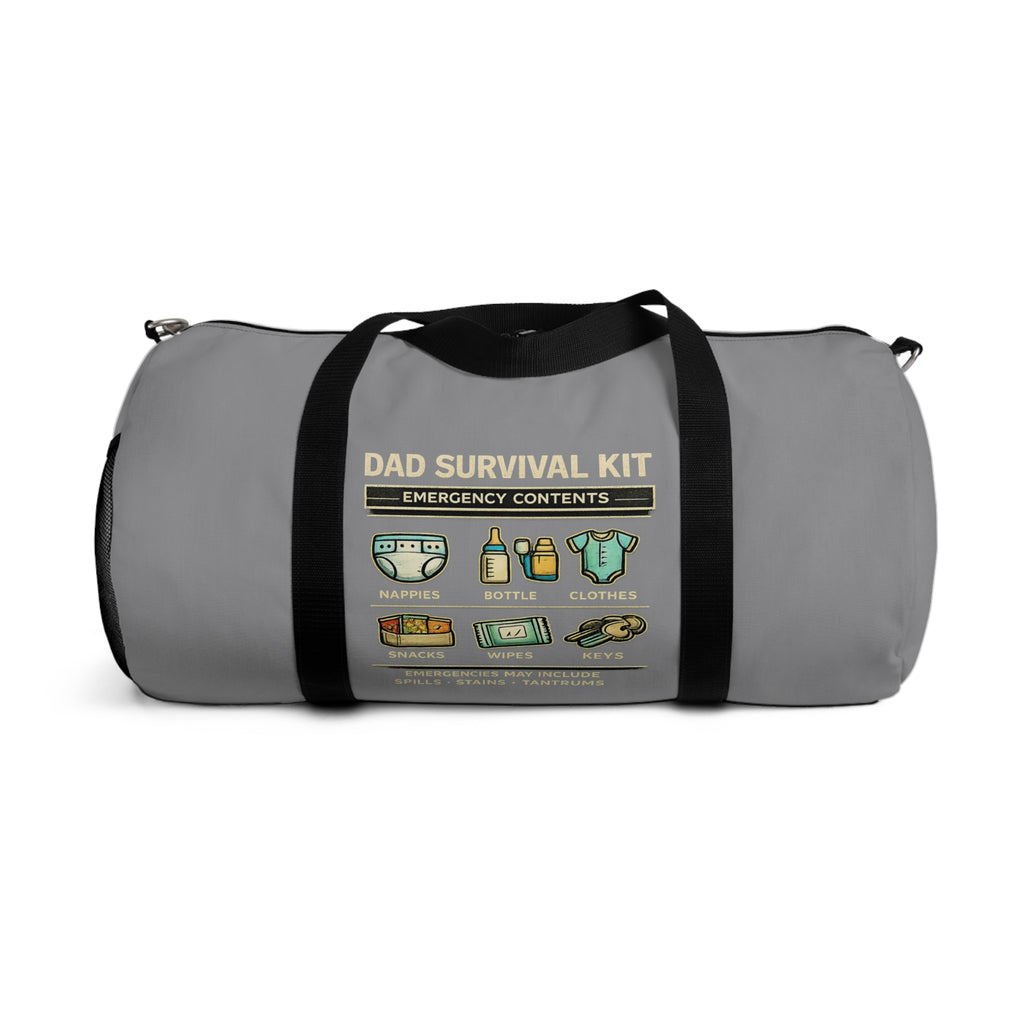 Dad Survival Checklist Duffel Bag — Funny Dad Travel Bag