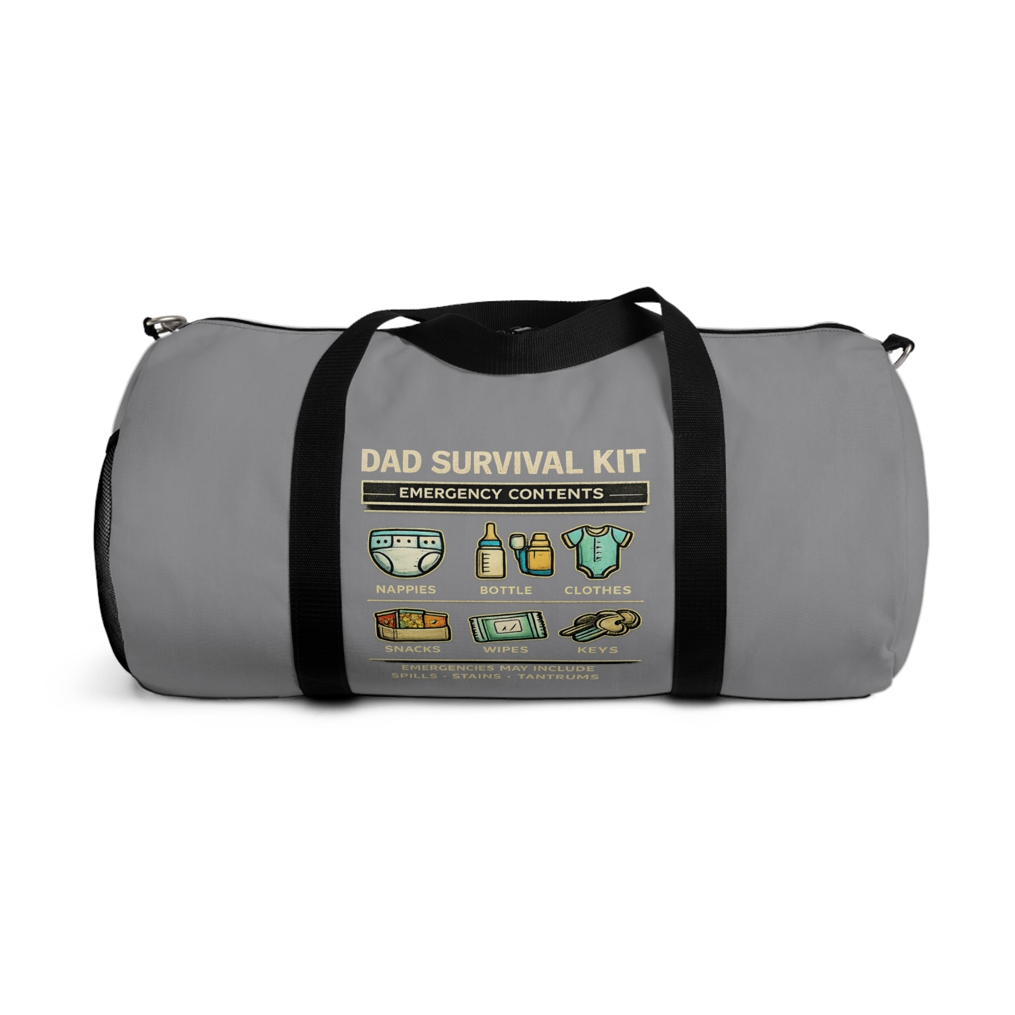 Dad Survival Checklist Duffel Bag — Funny Dad Travel Bag