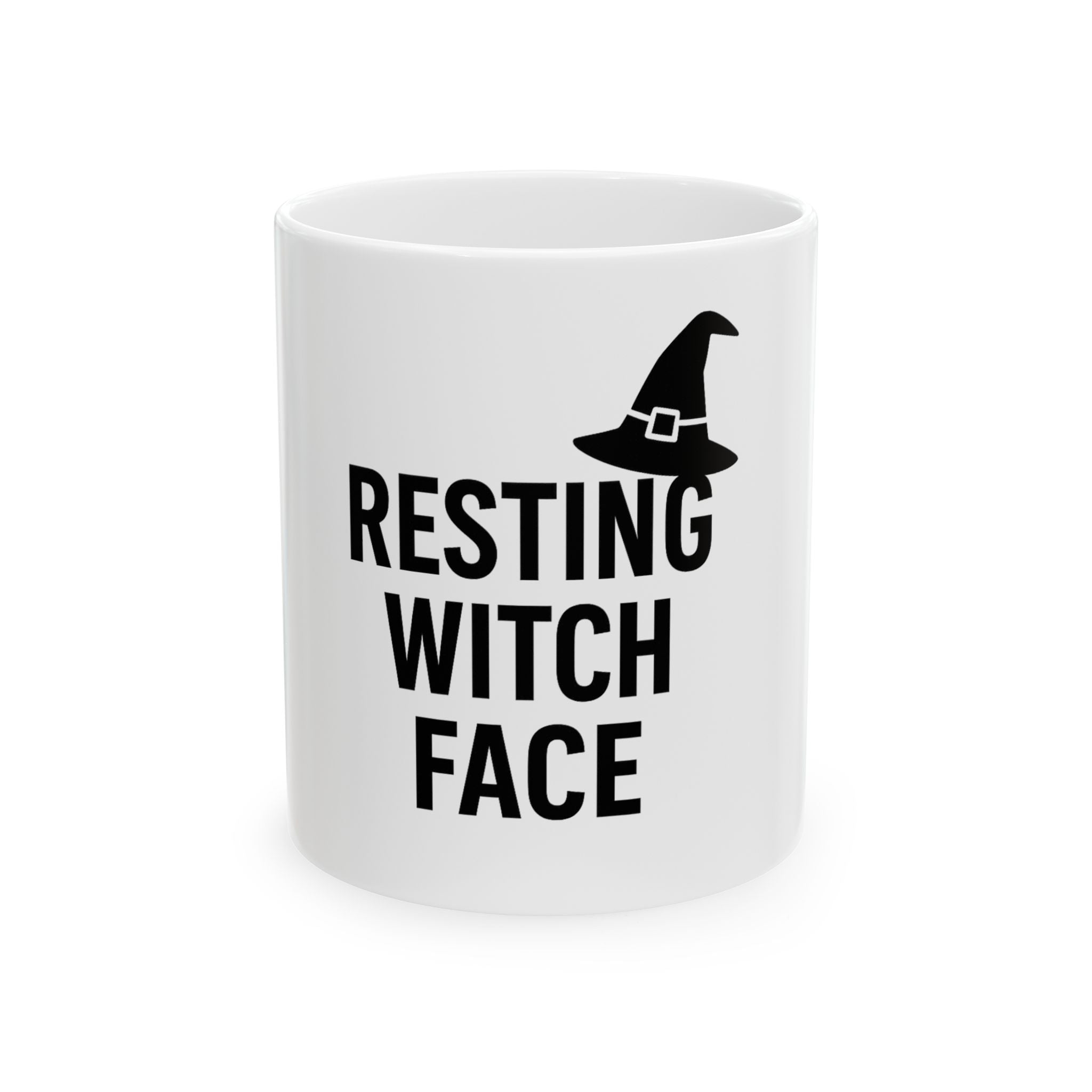 Resting Witch Face Mug — Funny Halloween Coffee Cup