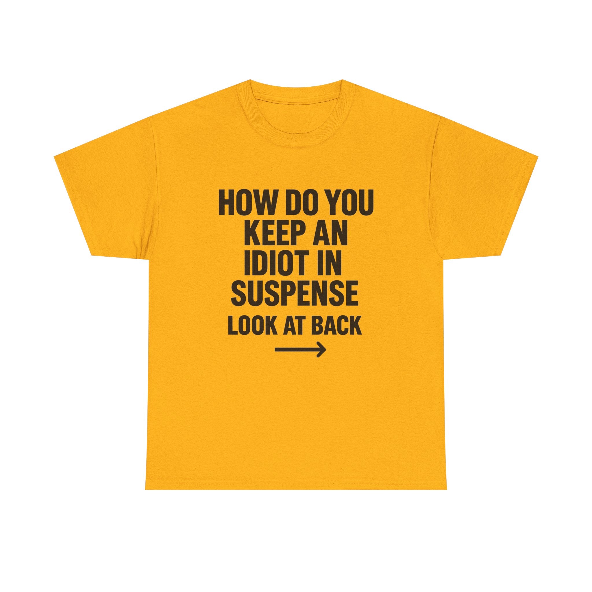 Funny Sarcastic 'How to Keep an Idiot in Suspense' Gag Gift T-Shirt